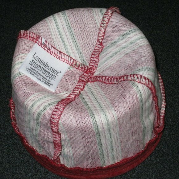 LONGABERGER 2005 CHRISTMAS BASKET WITH HOLIDAY STRIPE LINER & PROTECTOR - Picture 10 of 11